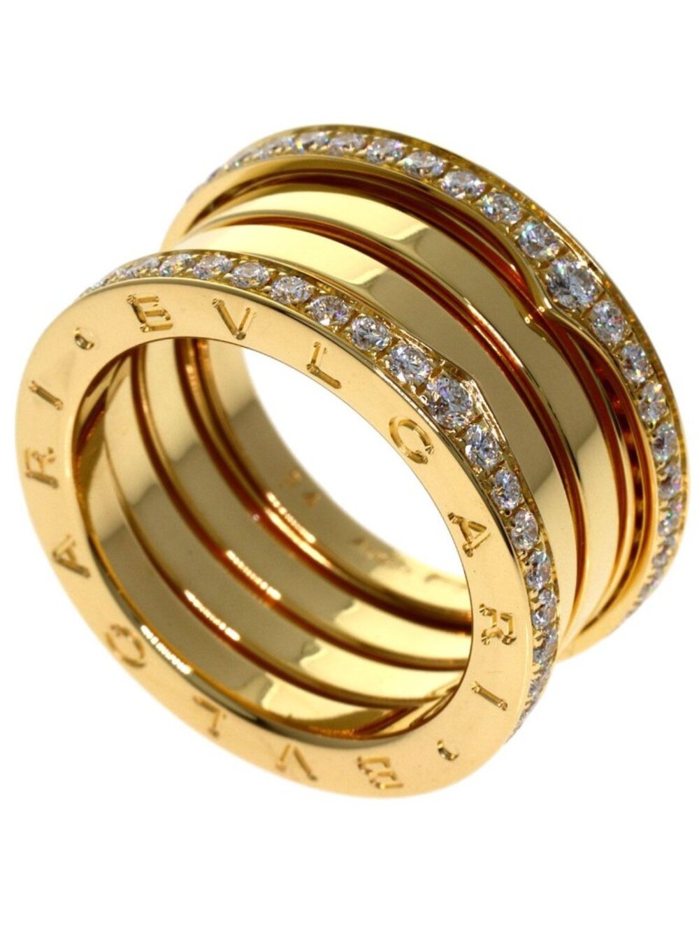 Bvlgari B.zero1 Edge Diamond Band 54 Ring 18k Yellow Gold